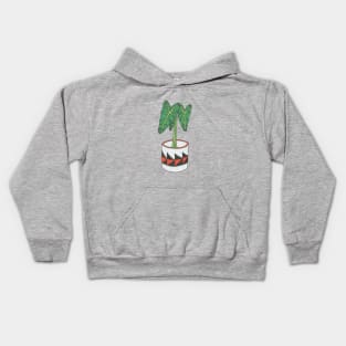 Colorful alocasia in pot Kids Hoodie